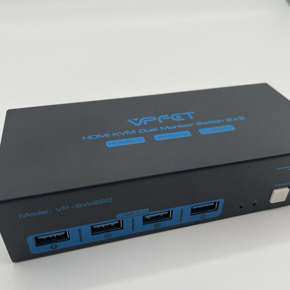 VPFET VP-SW220 HDMI KVM Dual Monitor Switch 2 x 2 Switcher PC Extended Display - Picture 4 of 8